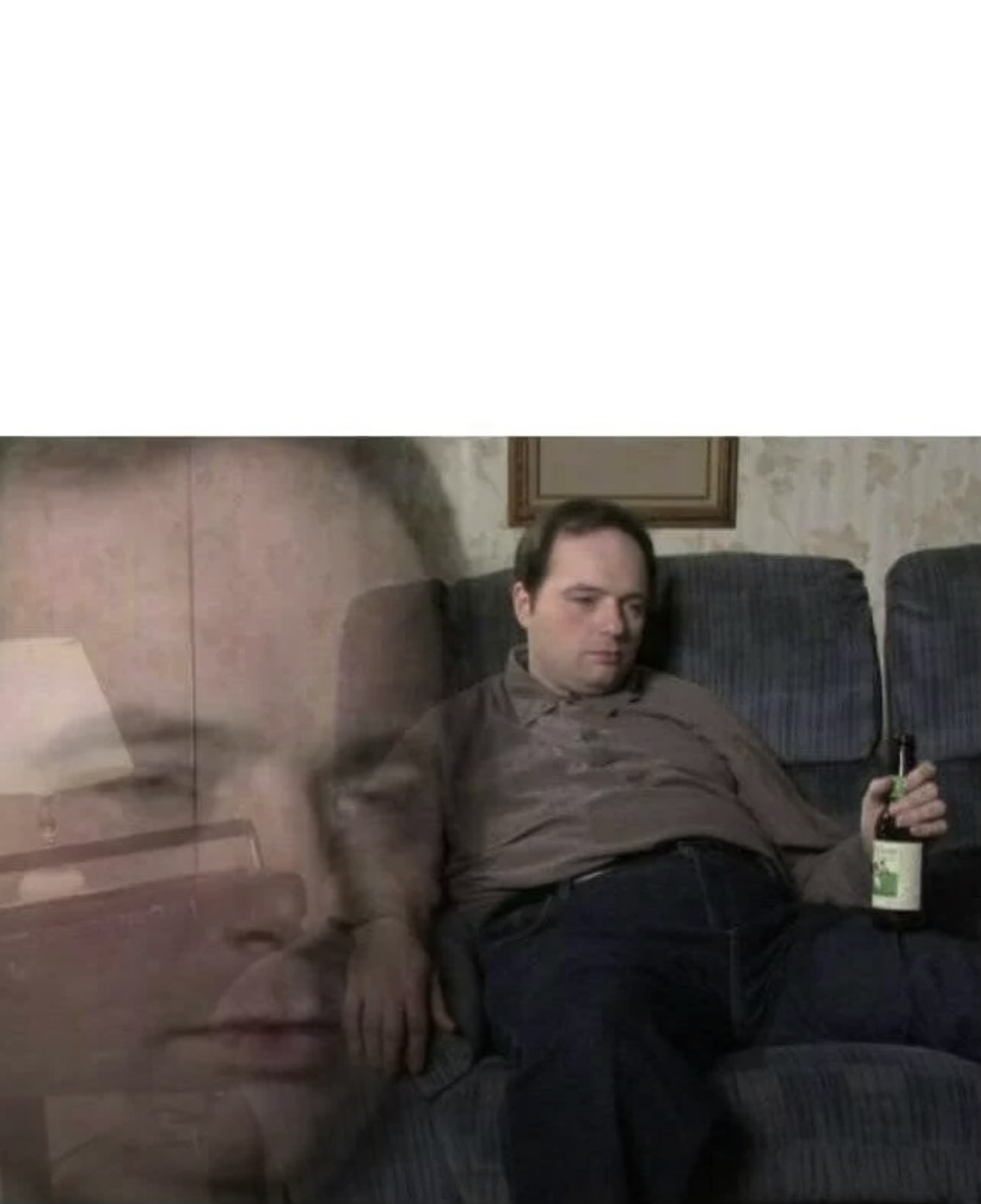 Depressed Guy on a Sofa Blank Meme Template