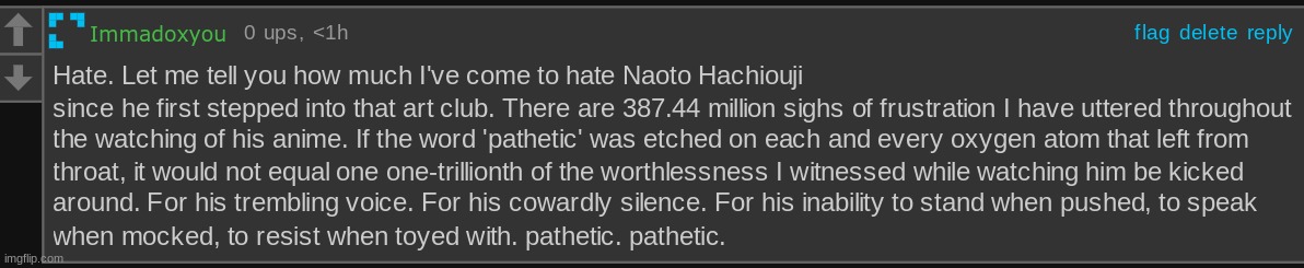 tweaked  the AM copypasta a bit to describe the worthless thing from miss nagatoro | made w/ Imgflip meme maker