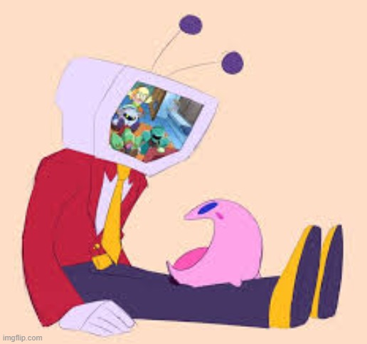 vro is watching the kirby anime on the big screen | made w/ Imgflip meme maker