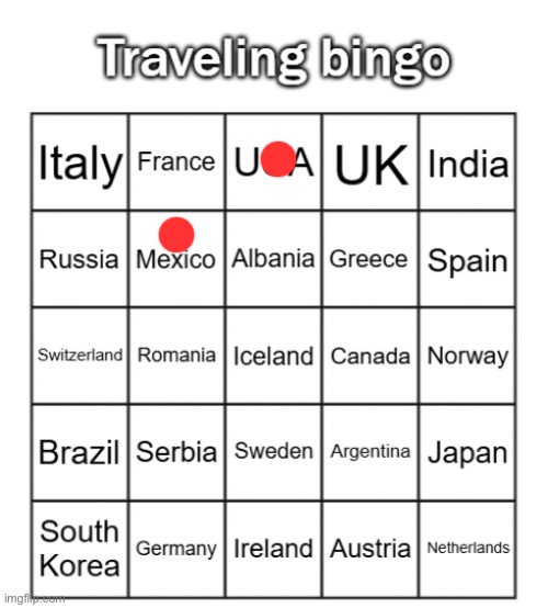Sexico | image tagged in traveling bingo | made w/ Imgflip meme maker
