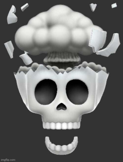 shocked brain explode skull emoji (iphone) | image tagged in shocked brain explode skull emoji iphone | made w/ Imgflip meme maker
