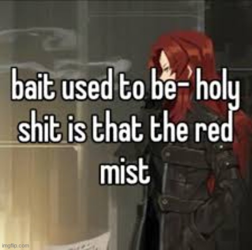I ran outta ideas | image tagged in bait used to be- holy shit is that the red mist | made w/ Imgflip meme maker