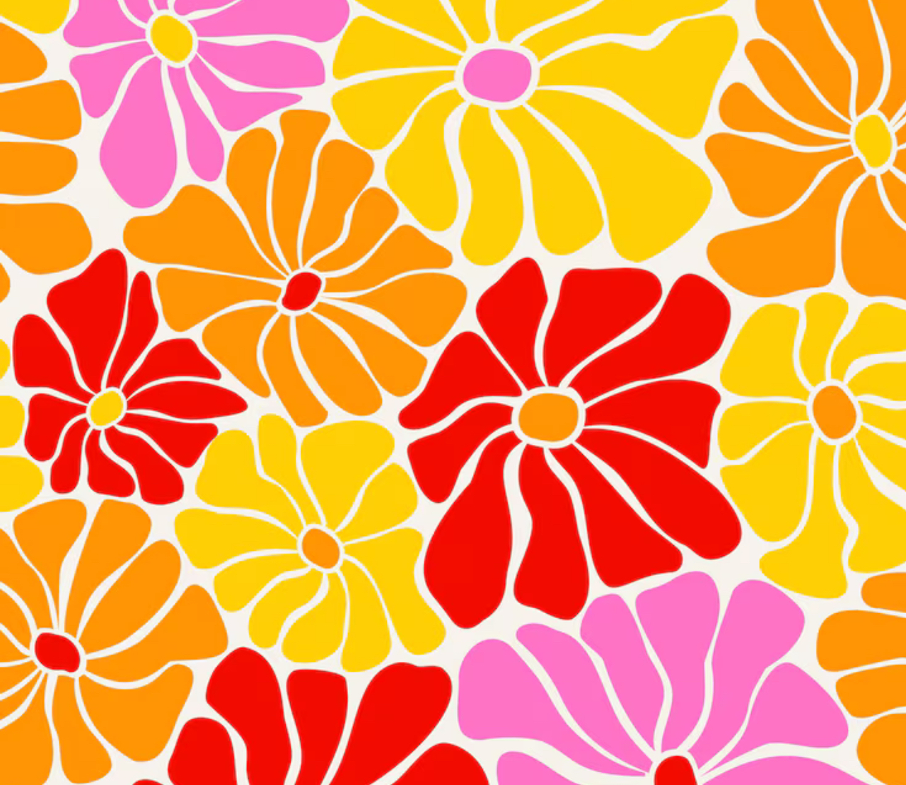 70s flowers Blank Meme Template