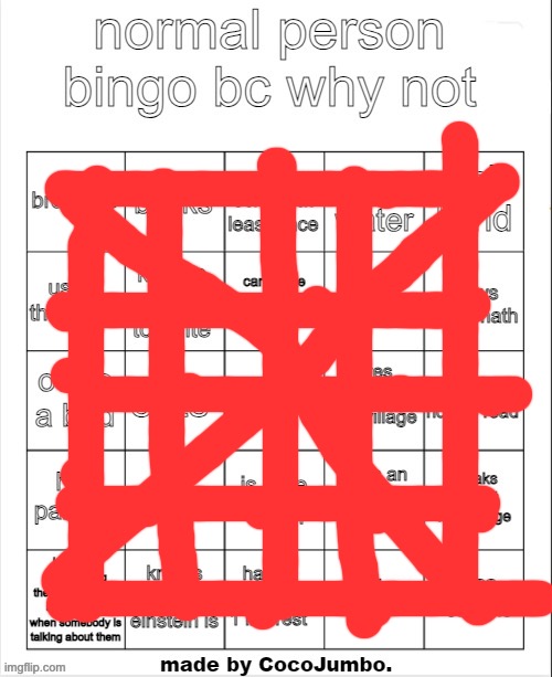 normal person bingo hehehe | image tagged in normal person bingo hehehe | made w/ Imgflip meme maker