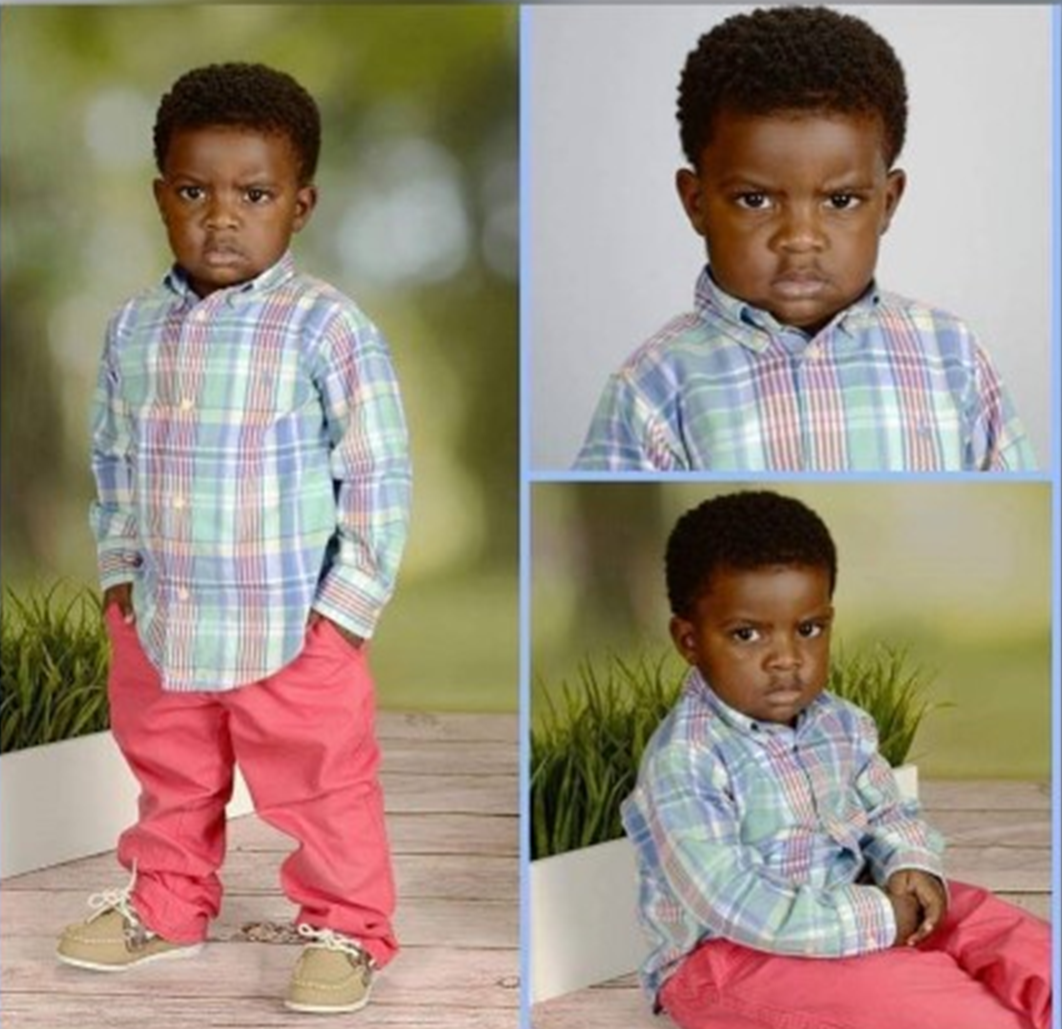 anrgy black boy portrait Blank Meme Template