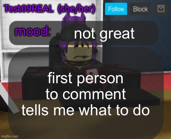 Test09 Jane Doe temp v2 | not great; first person to comment tells me what to do | image tagged in test09 jane doe temp v2 | made w/ Imgflip meme maker