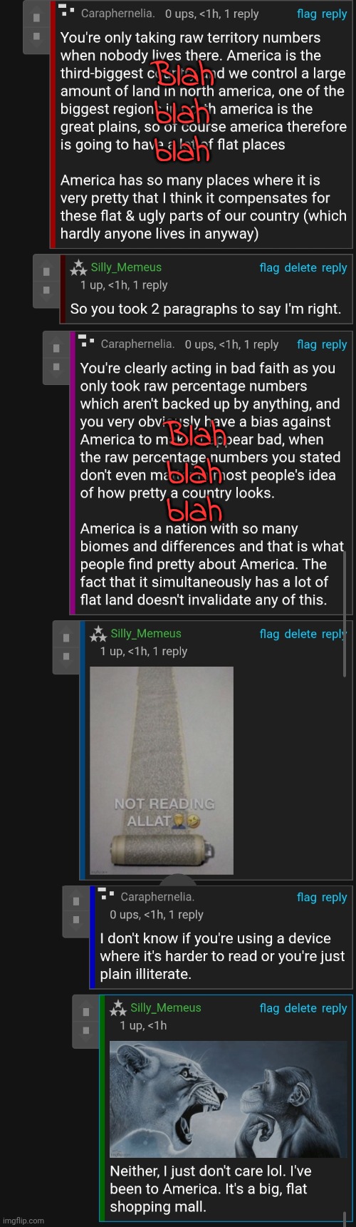 Ragebait successful. Follow @Silly_Memeus for more epik pranks! | Blah blah blah; Blah blah blah | image tagged in memeus,ragebait | made w/ Imgflip meme maker