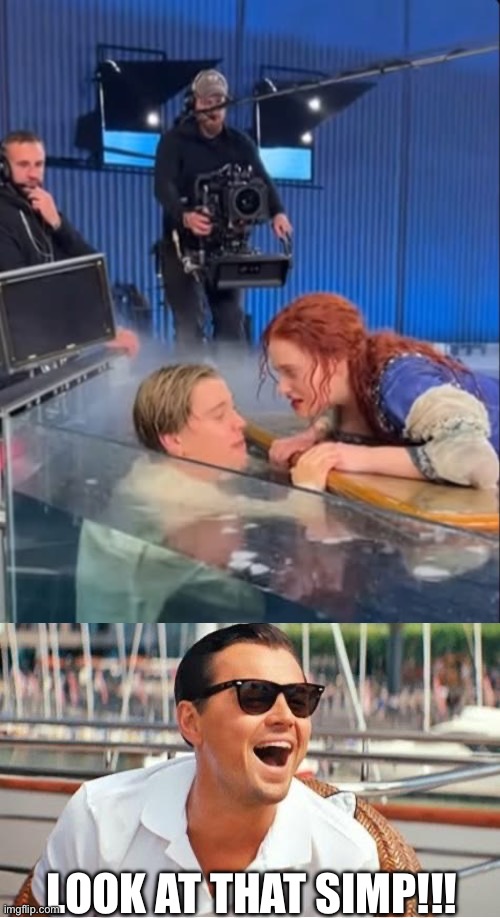 LOOK AT THAT SIMP!!! | image tagged in memes,leonardo dicaprio wolf of wall street,simp,leonardo dicaprio,funny | made w/ Imgflip meme maker