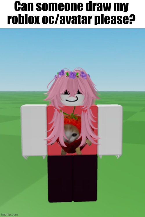 I'm kinda really bad at drawing but I want to use my oc as my pfp (if you do draw I will credit ofc  ^_^) | Can someone draw my roblox oc/avatar please? | made w/ Imgflip meme maker