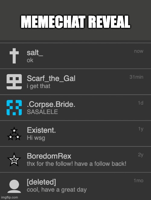 MEMECHAT REVEAL | made w/ Imgflip meme maker