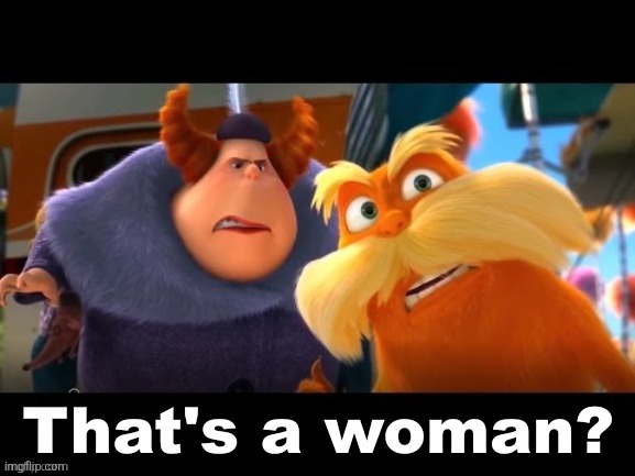 Lorax That’s a woman? | image tagged in lorax that s a woman | made w/ Imgflip meme maker