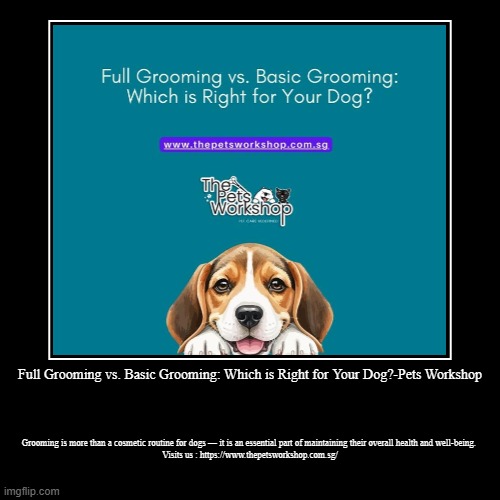 Full Grooming vs. Basic Grooming: Which is Right for Your Dog?-Pets Workshop | Grooming is more than a cosmetic routine for dogs — it is an  | image tagged in funny,demotivationals | made w/ Imgflip demotivational maker