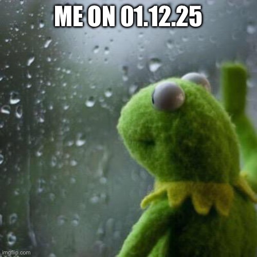 Kermit window | ME ON 01.12.25 | image tagged in kermit window | made w/ Imgflip meme maker