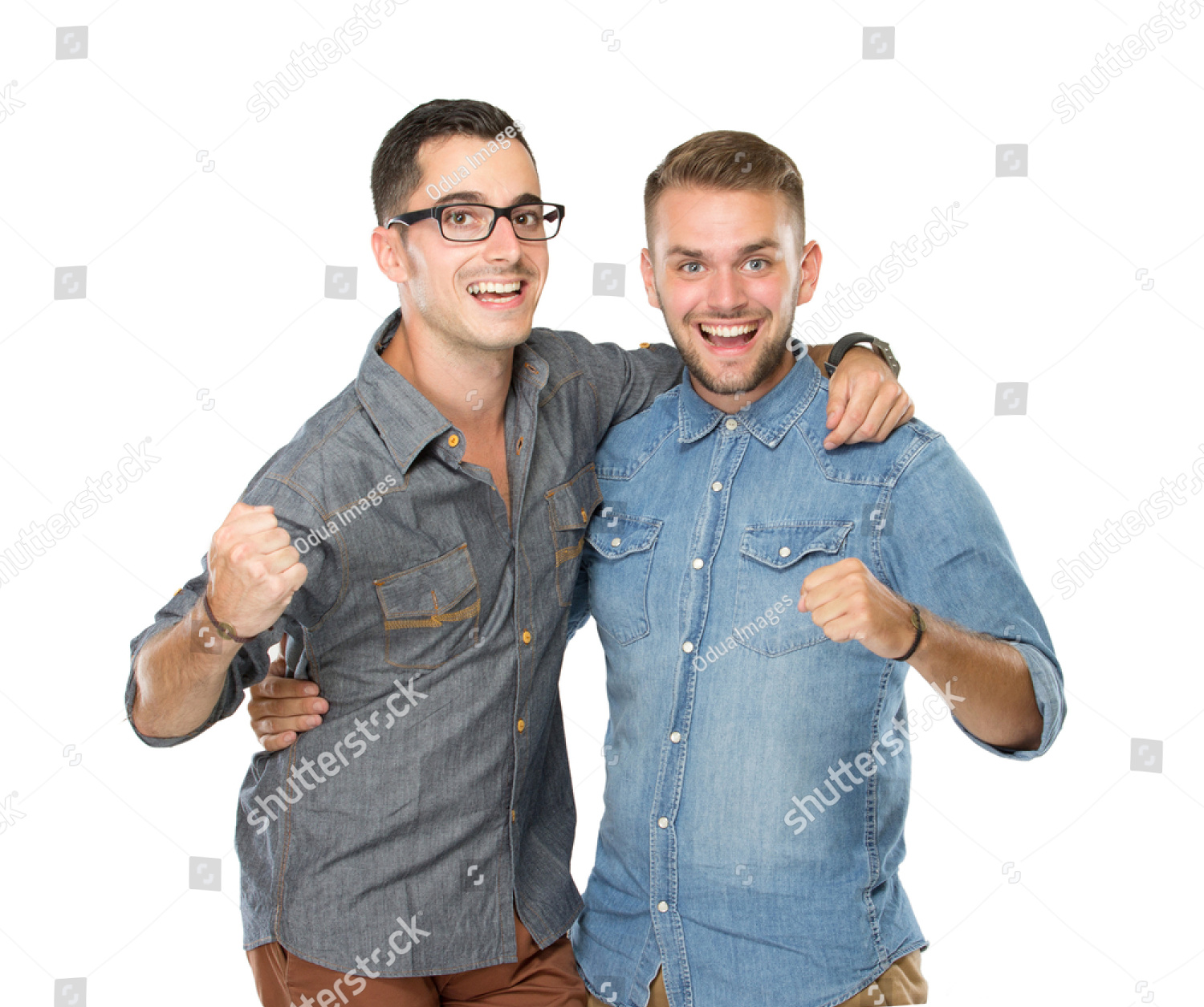 Guys standing shoulder to shoulder Blank Meme Template