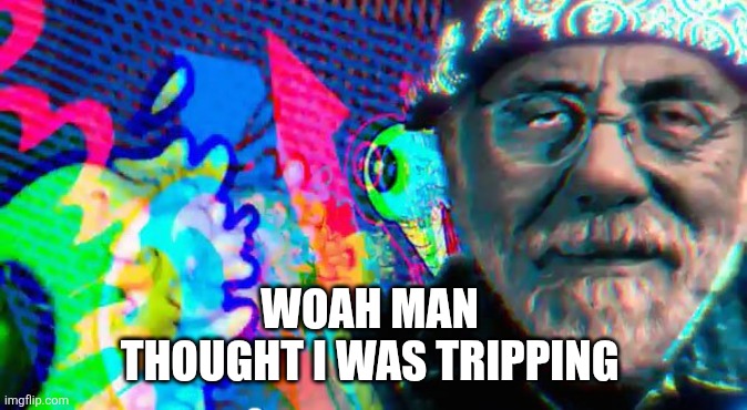 tommy chong lsd | WOAH MAN 
THOUGHT I WAS TRIPPING | image tagged in tommy chong lsd | made w/ Imgflip meme maker