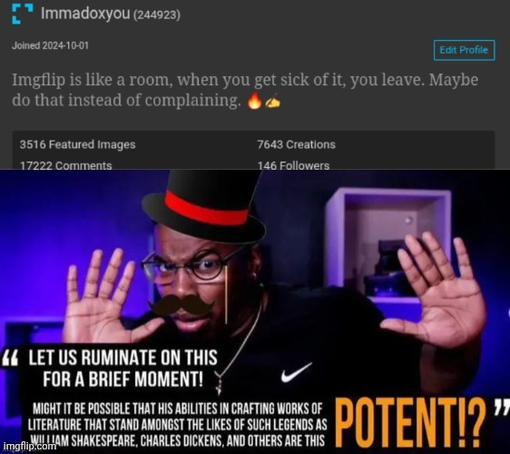 image tagged in let us ruminate on this for a moment | made w/ Imgflip meme maker