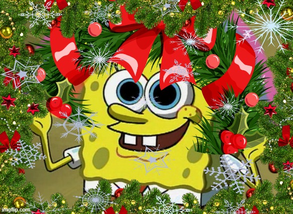 jolly spongeboy | image tagged in jolly,christmas,tis the season | made w/ Imgflip meme maker