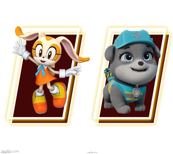 Cream the rabbit and motor rival interaction. | image tagged in fun | made w/ Imgflip meme maker