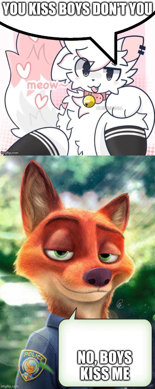 NO, BOYS KISS ME | image tagged in gay furries | made w/ Imgflip meme maker