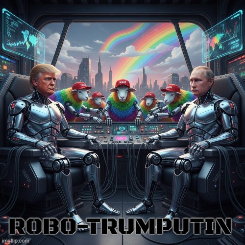 ROBO-TRUMPUTIN | ROBO-TRUMPUTIN | image tagged in robo-trumputin,trumputin,trump,putin,maga,lgbtq | made w/ Imgflip meme maker