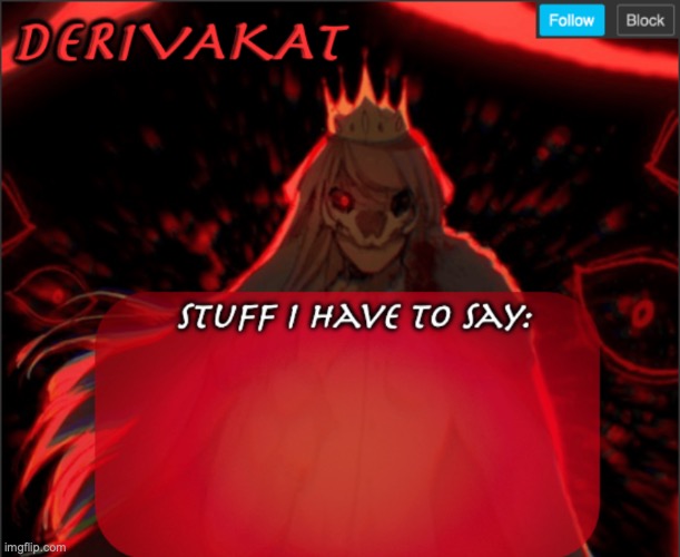 Derivakat Announcement Temp | image tagged in derivakat announcement temp | made w/ Imgflip meme maker