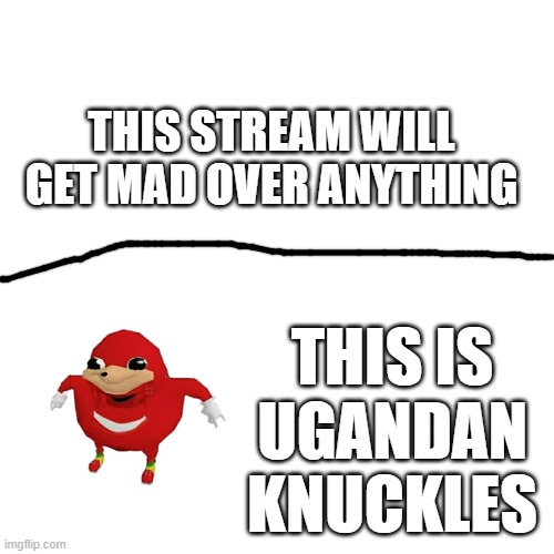 THIS STREAM WILL GET MAD OVER ANYTHING; THIS IS UGANDAN KNUCKLES | made w/ Imgflip meme maker