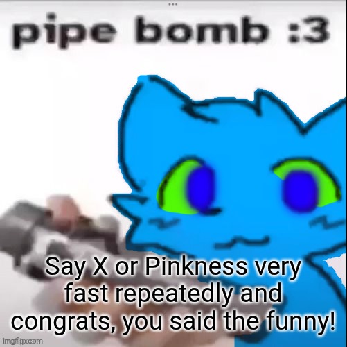 Idk anymore, I'm bored af | Say X or Pinkness very fast repeatedly and congrats, you said the funny! | image tagged in retro pipebomb | made w/ Imgflip meme maker