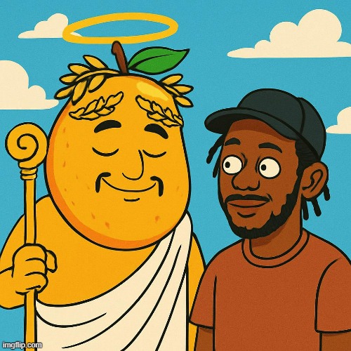 mango god meets kendrick | image tagged in idk | made w/ Imgflip meme maker