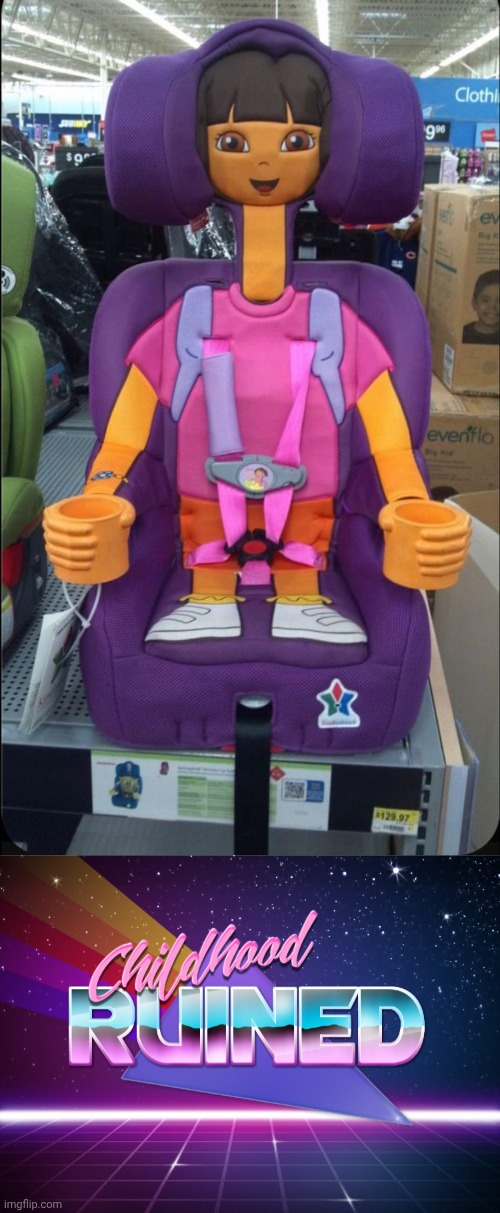 Dora the explorer | image tagged in childhood ruined,dora the explorer,seat,you had one job,memes | made w/ Imgflip meme maker