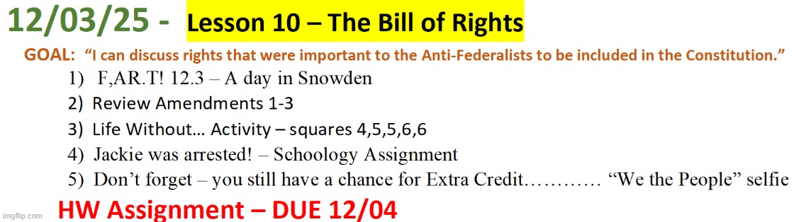 this is what was on the schedule in my history class | made w/ Imgflip meme maker