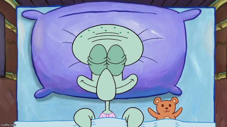 image tagged in squidward sleeping peacefully | made w/ Imgflip meme maker