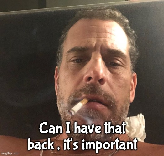 Hunter Biden | Can I have that back , it's important | image tagged in hunter biden | made w/ Imgflip meme maker