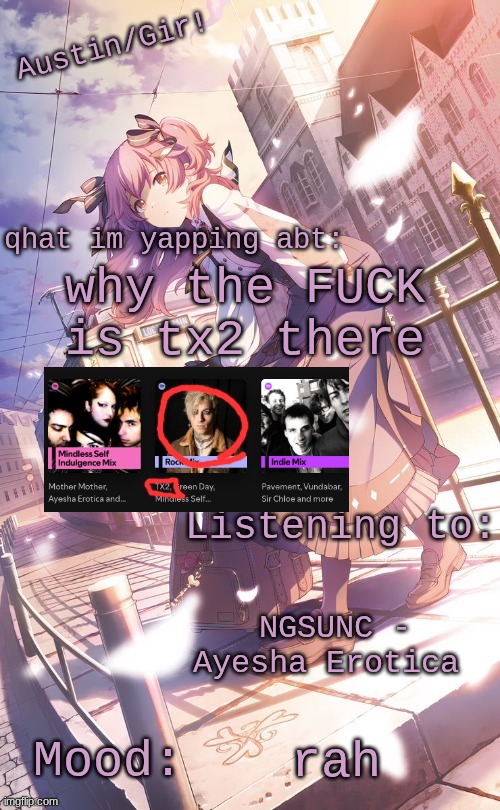 austin/girs temp | why the FUCK is tx2 there; NGSUNC - Ayesha Erotica; rah | image tagged in austin/girs temp | made w/ Imgflip meme maker