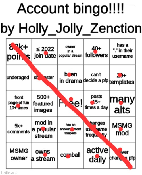 new bingo pls use :) | image tagged in account bingo | made w/ Imgflip meme maker