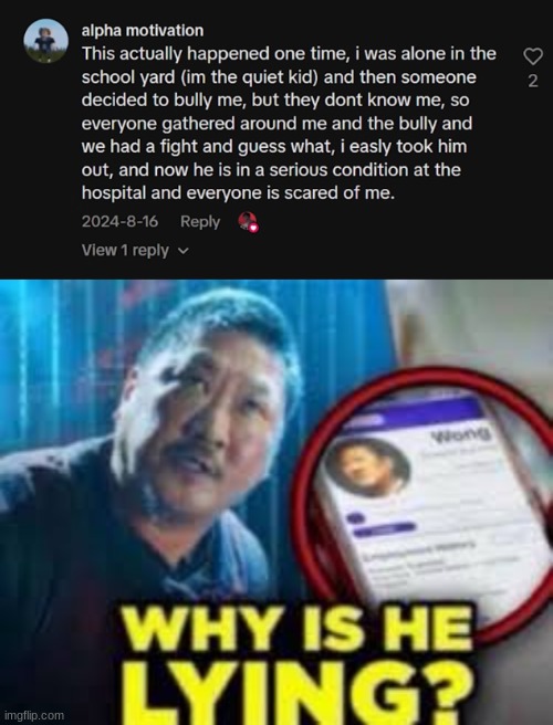 image tagged in why is he lying | made w/ Imgflip meme maker