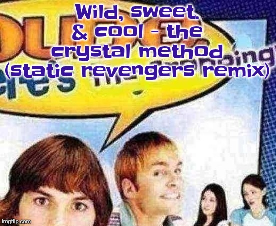Banger | Wild, sweet. & cool - the crystal method (static revengers remix) | image tagged in dude where's the cropping | made w/ Imgflip meme maker