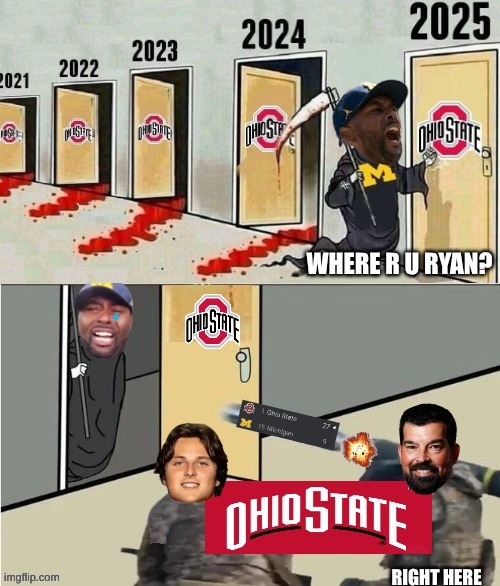 Ryan Day Sherrone Moore meme | image tagged in memes,college football,football,michigan sucks,ohio state buckeyes | made w/ Imgflip meme maker
