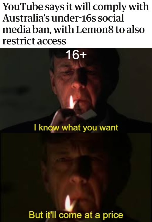 Just... just ONE... Youtube video | image tagged in the cigarette smoking man,funny,australia,social media,youtube | made w/ Imgflip meme maker