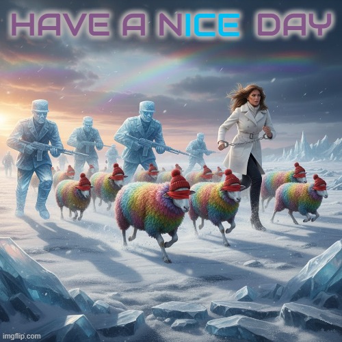 HAVE AN ICE DAY | HAVE A N       DAY; ICE | image tagged in have a nice day,ice,melania trump,maga,immigration,chain migration | made w/ Imgflip meme maker