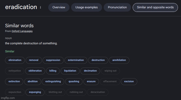 Petition to mod reset sign if you agree | image tagged in eradication synonyms | made w/ Imgflip meme maker