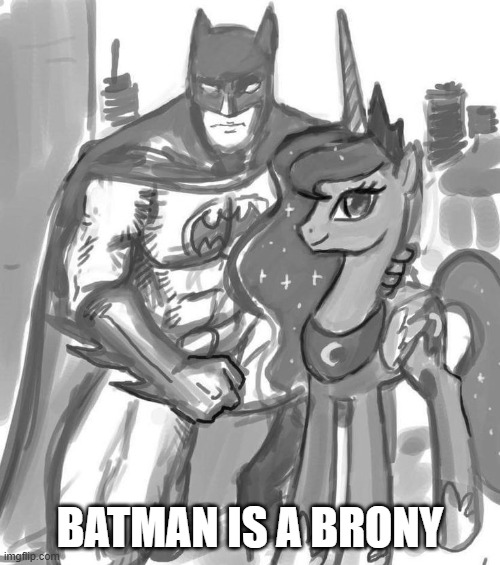 Brony Batman | BATMAN IS A BRONY | image tagged in batman | made w/ Imgflip meme maker
