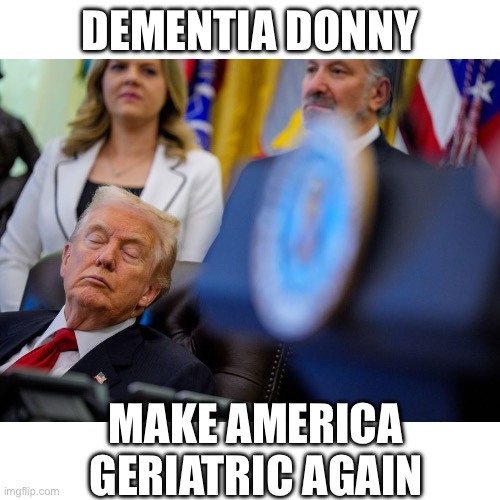 Dementia Donny | DEMENTIA DONNY; MAKE AMERICA GERIATRIC AGAIN | image tagged in memes,blank transparent square | made w/ Imgflip meme maker
