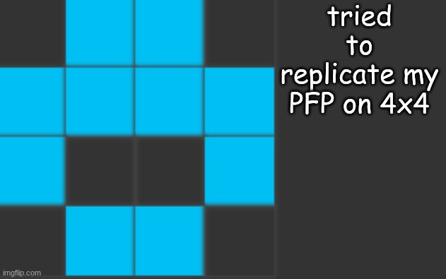tried to replicate my PFP on 4x4 | made w/ Imgflip meme maker