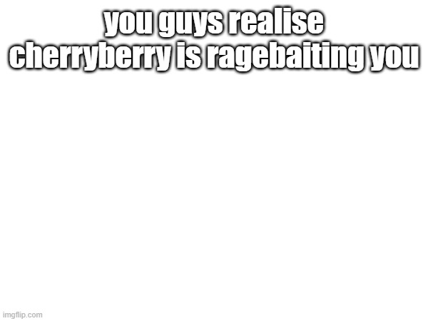 you guys realise cherryberry is ragebaiting you | made w/ Imgflip meme maker
