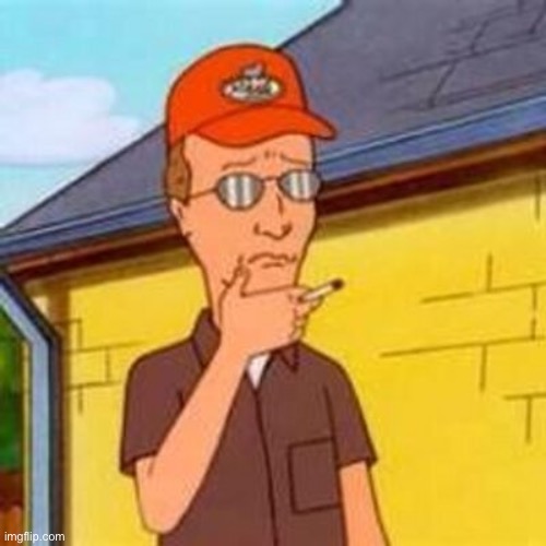 DALE GRIBBLE THINKING STROKES CHIN | image tagged in dale gribble thinking strokes chin | made w/ Imgflip meme maker