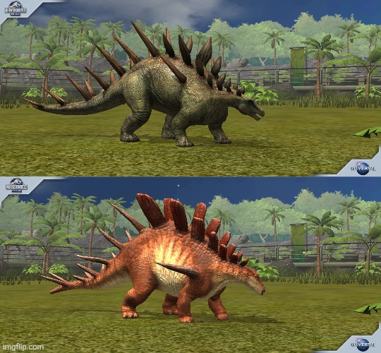 Here's a little comparison between JWTG Kentrosaurus and Pierce | made w/ Imgflip meme maker