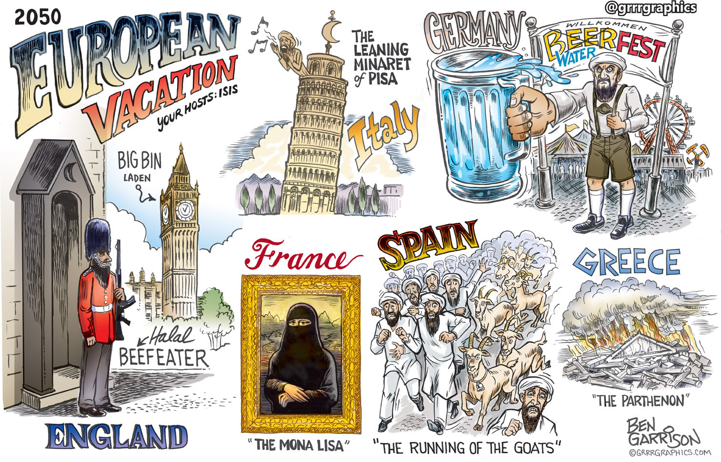2015 version:  2050 European Vacation - Ben Garrison Blank Meme Template