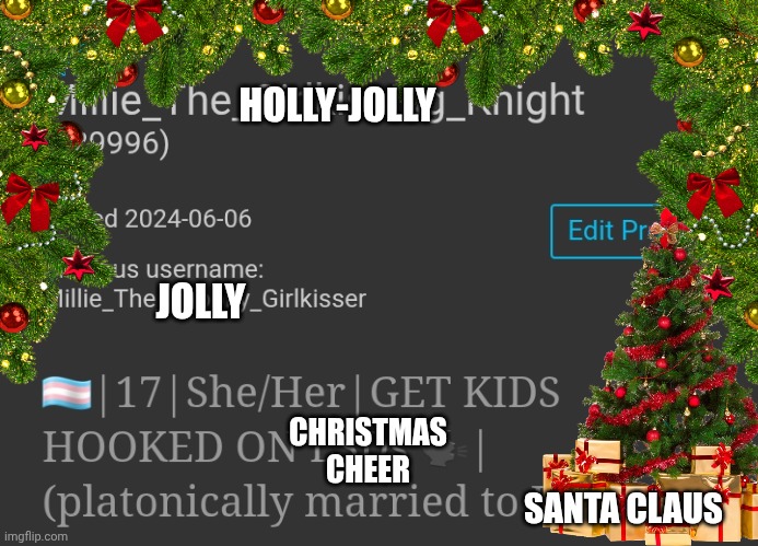 HOLLY-JOLLY; JOLLY; CHRISTMAS CHEER; SANTA CLAUS | made w/ Imgflip meme maker