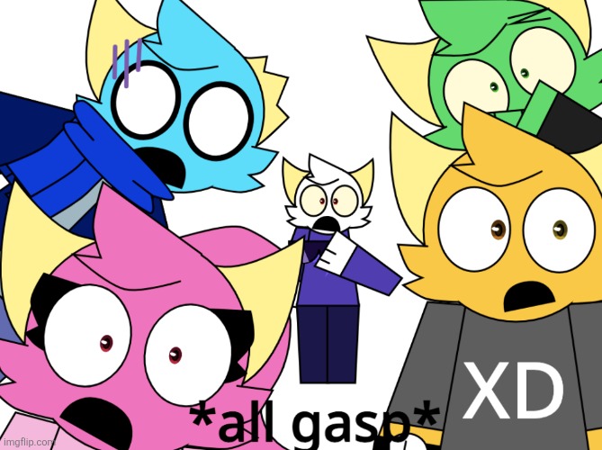 TKF cast gasping | image tagged in tkf cast gasping | made w/ Imgflip meme maker