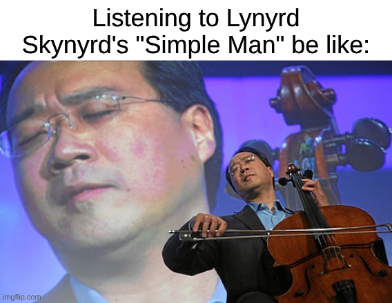 The One Song I Associated with Shirou Emiya | Listening to Lynyrd Skynyrd's "Simple Man" be like: | image tagged in chinese violin,memes,music,rock music,anime,fate/stay night | made w/ Imgflip meme maker